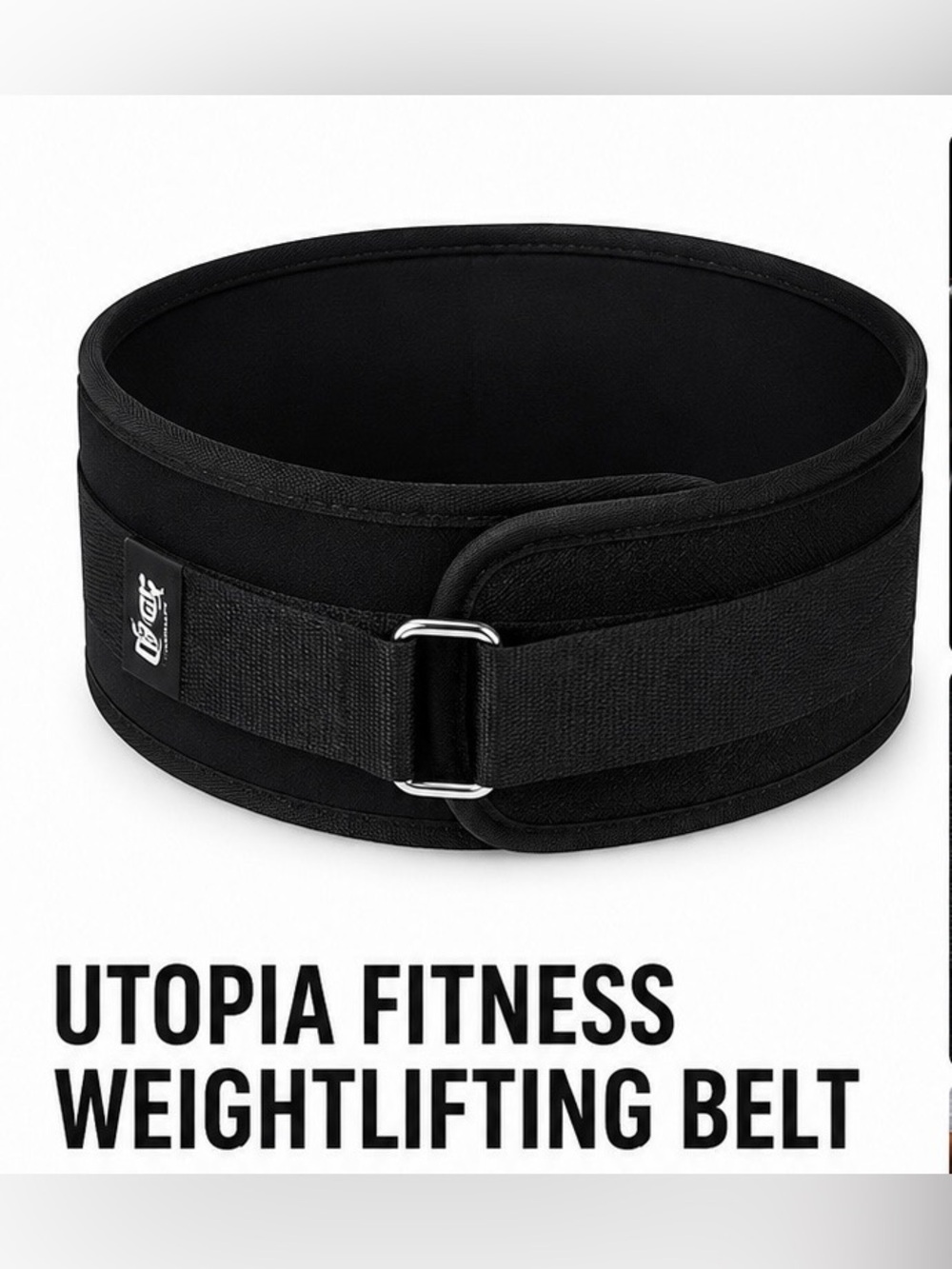 Utopia Fitness Weight Lifting Belt Adjustable 98cm Black Gym Back Support